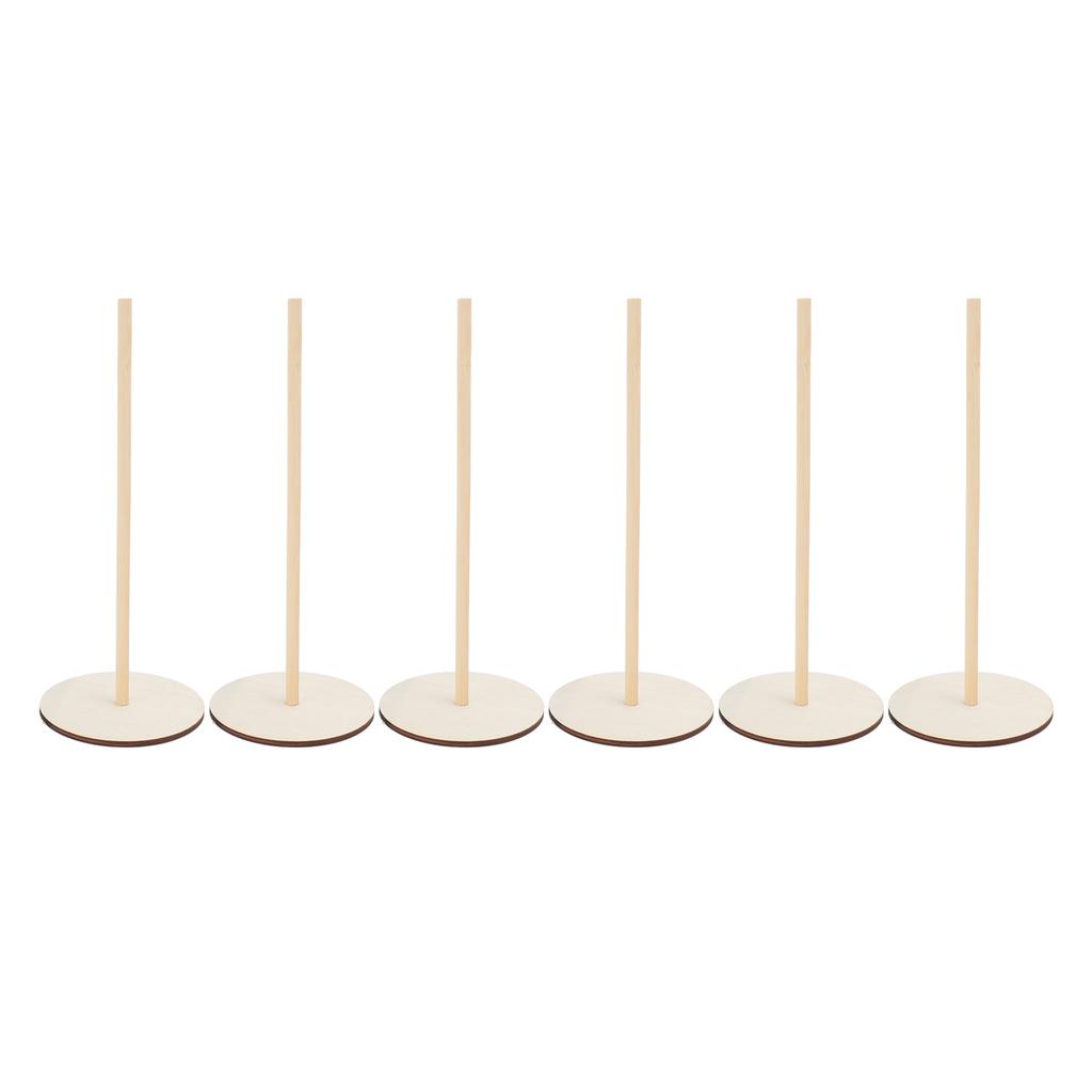 6 Set Träställ för Donuts Innovativt Retro Återanvändbart Avtagbart Donuthållare för Bröllop Födelsedag