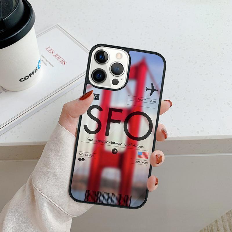 Funny Airport Code Phone Case For iPhone 17 Air 16 pro max 15 14 plus 12 13 Shell Cover coque