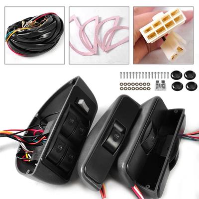 A51K-12V Auto Universelles Halbmond-Fensterheber-Schalter-Kit 4-Türiges Fensterheber-Schalter-Kit Auto Elektrischer Fensterheber-Schalter-Kit