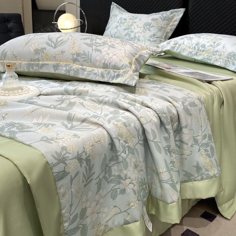 Tencel Summer Quilt Set: 25 Designs - Lightweight Silk, Washable, Perfect for Student Dorm Beds