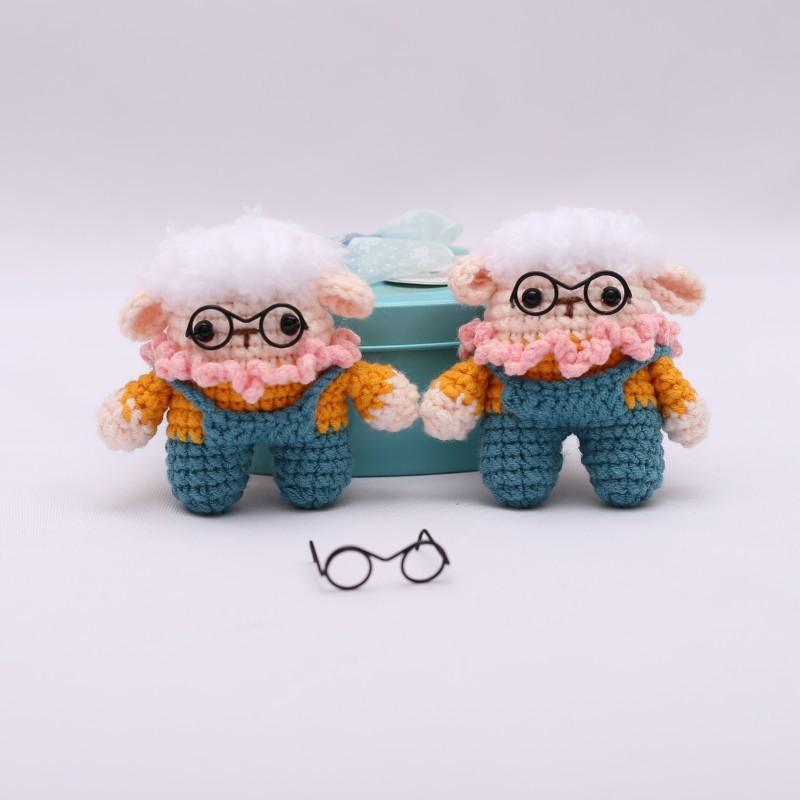 Positive Crochet Sheep Doll Cute Emotional Support Lamb Desktop Ornament Emotional Inspirational Support Gift for Women Men