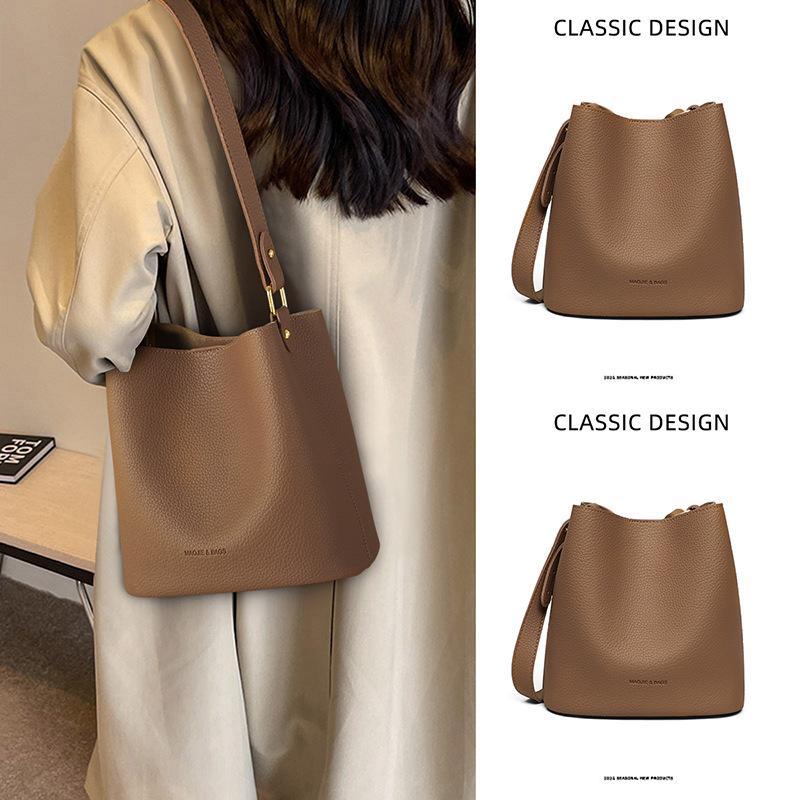 Bag Women'S Bucket Bag Autumn Fashion Crossbody Leather Premium Large Capacity Shoulder Bag