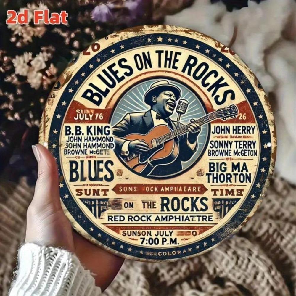 Vintage Blues Rock Concert Poster Metal Tin Sign Music Wall Art Decor