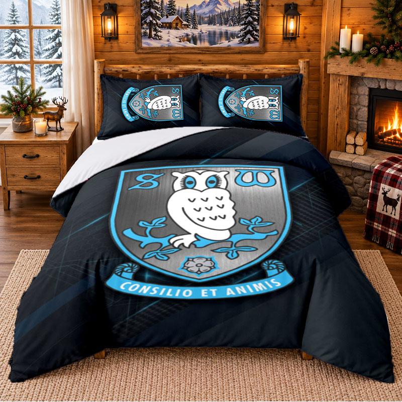 Printed 3Pcs Bedding Set Sheffield Wednesday Pattern Bed Sheet Pillowcase For Bedroom Decor