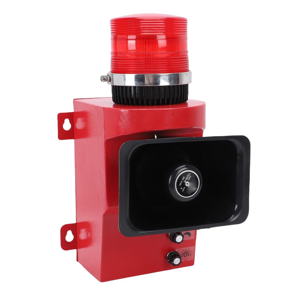 Sirena Industriale con Tromba e Luce di Avvertimento a LED 180db Volume Allarme Acustico e Visivo