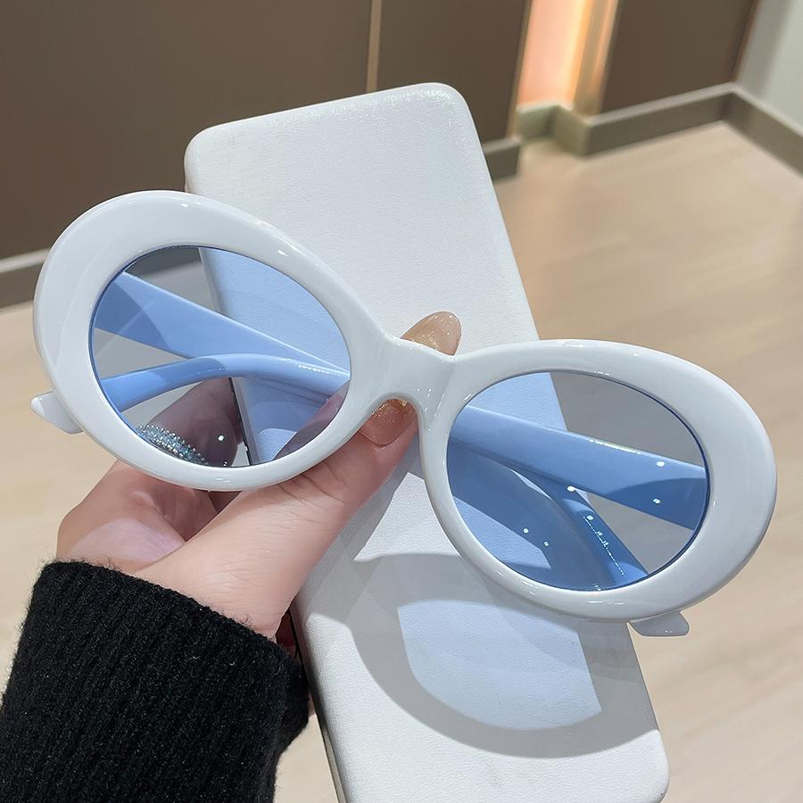1 pièce Lunettes de Mode Personnalité Y2K à Monture Ovale en Plastique pour Hommes/Femmes Décoration pour Vacances en Plein Air Fête sur la Plage Festival de Musique