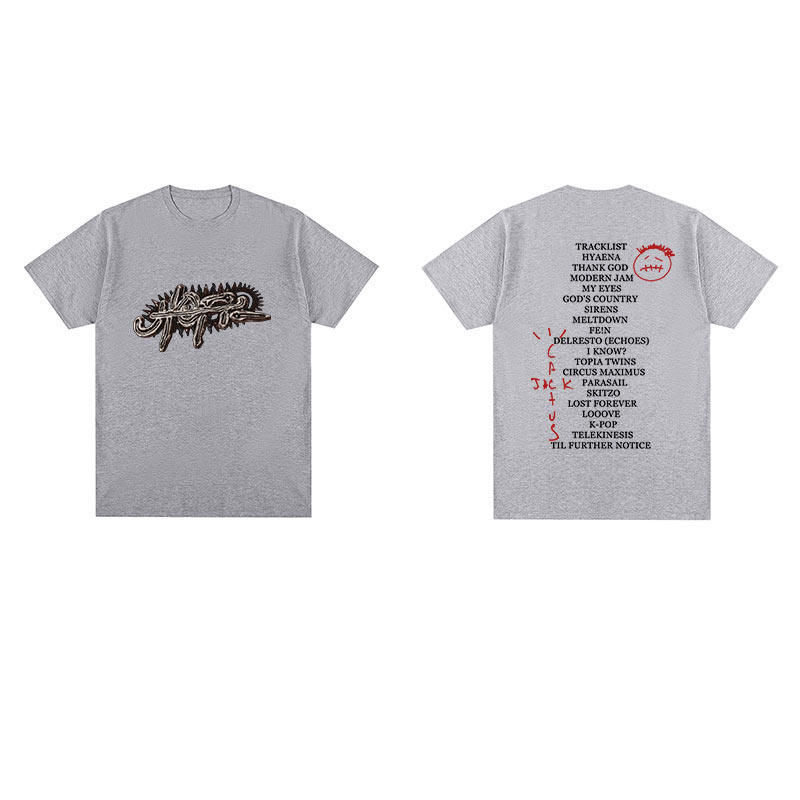 Travis Scott Shortsleeved Mens And Womens Tshirts Utopia Hiphop Street Letter Ins Tshirt European And American Rap