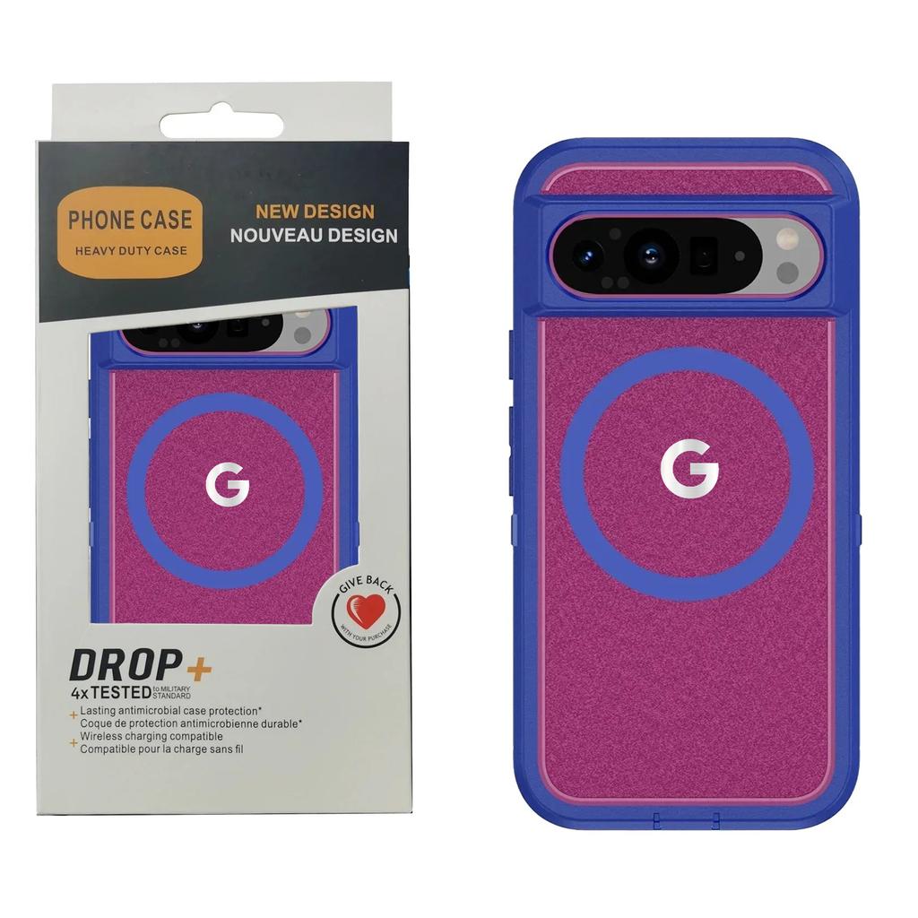 Transparent Bicolor Armor Ott Box MagSafe Case For Google Pixel 10 9 8 A Pro Rugged Wireless Charge Defender XT Protect Cover