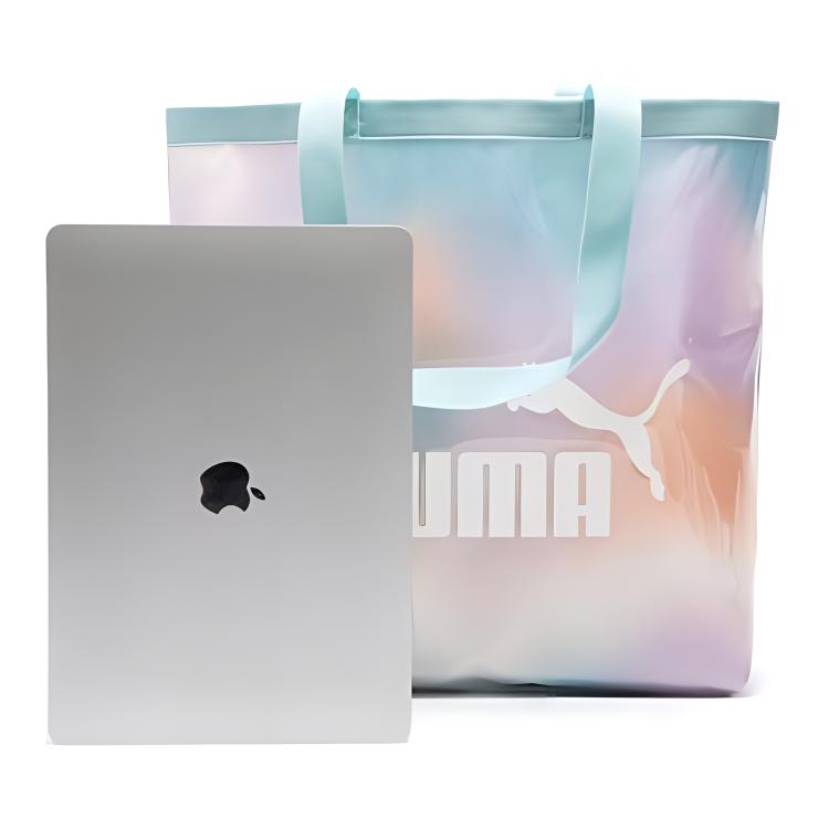 New PUMA Polyurethane Tote Bag, Shopping Bag, Handbag Regular Women's Tropical Lake Blue 090558-01