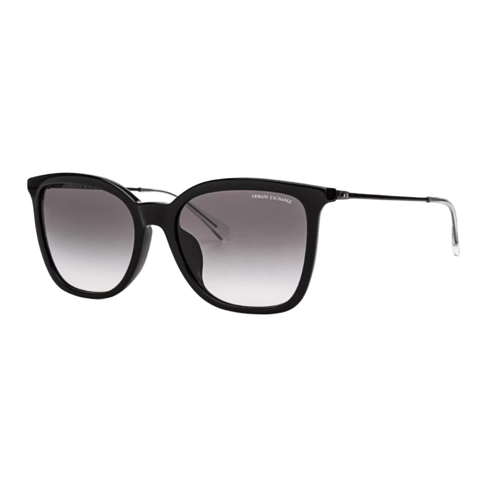 Emporio Armani Avant-Garde Luxurious Square Sunglasses Unisex sunglasses Glossy-Black AX4151SF-815811 F,Bright Black