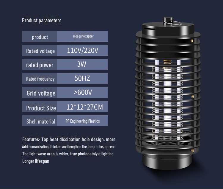 European and American Standard Household Electronic Mosquito Killer Lamp - Electric Mosquito Trap.