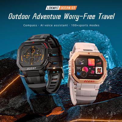 LOKMAT Ocean GT Wasserdichte Robuste Outdoor Smartwatch Taschenlampe Uhr Unisex Fitness Tracker Touchscreen Herzfrequenzmesser