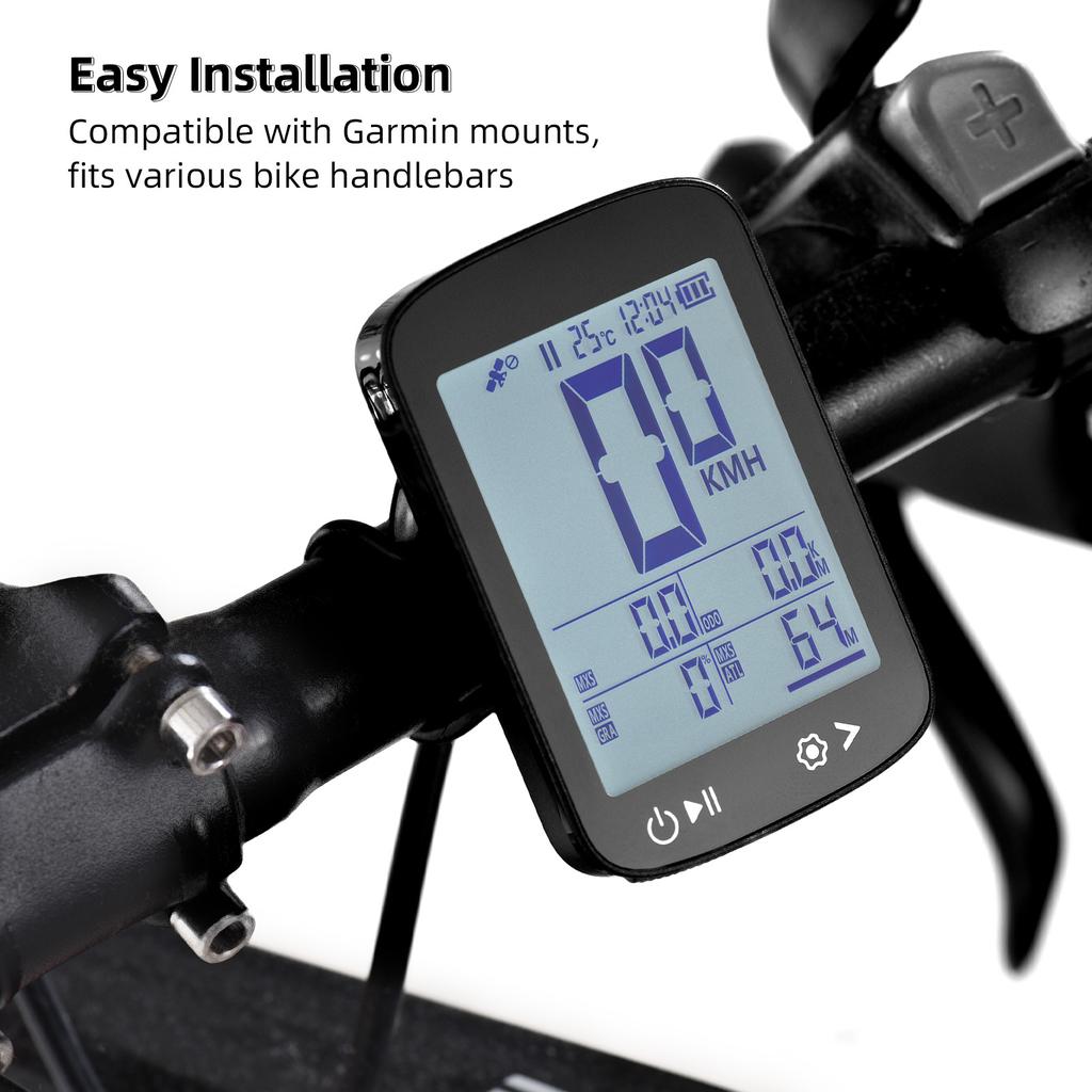 GPS Bike Computer Wireless Bike Speedometer High Clear Display GPS BeiDou GLONASS Positioning Rechargeable Bike Odometer