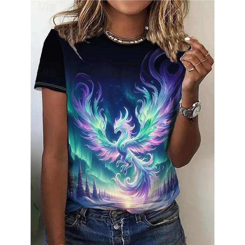 Summer Fashion Women's T-Shirts Kawaii Animal Stylish Printed Casual Short Sleeve Crew Neck Tees Tops
