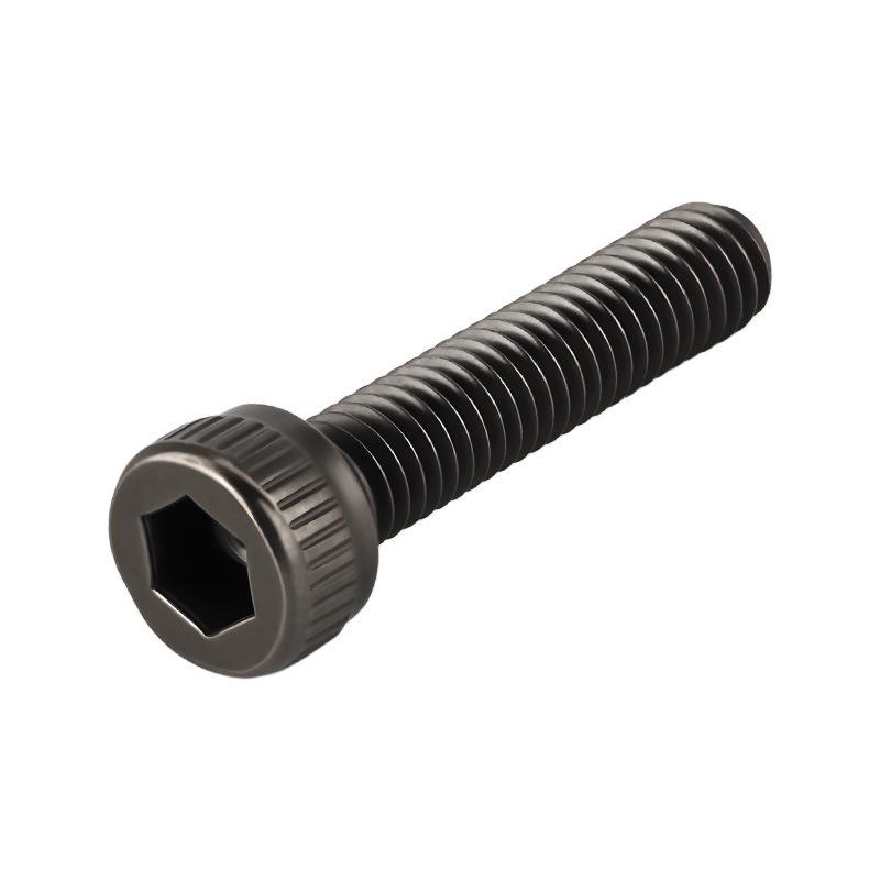 Yigu High-Strength Black Nickel Hex Socket Screw, M1.6-M4, Knurled Cup Head Bolt, 12.9 Grade.