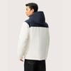 Li Ning Comfortable Casual Spliced Hooded Versatile Short Down Jacket Men Outerwear Off-White AYMU363-1