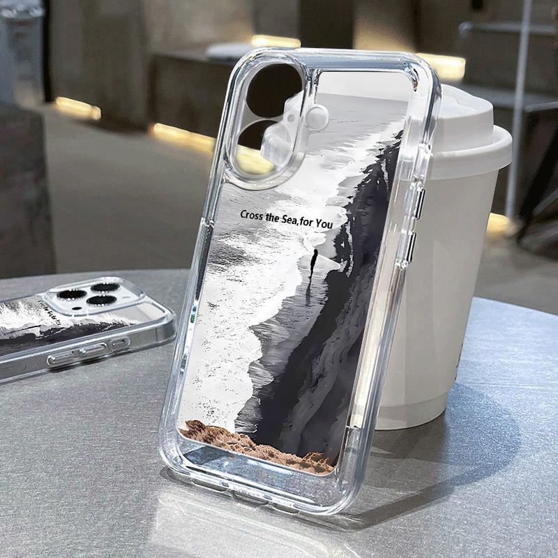 

Защитный чехол для объектива с рисунком корабля океана для iPhone 16 15 14 Pro Max Plus 13 12 Mini 11 Pro Max Xr Xs Max 8 7, противоударный, мягкий, силиконовый чехол iPhone 16