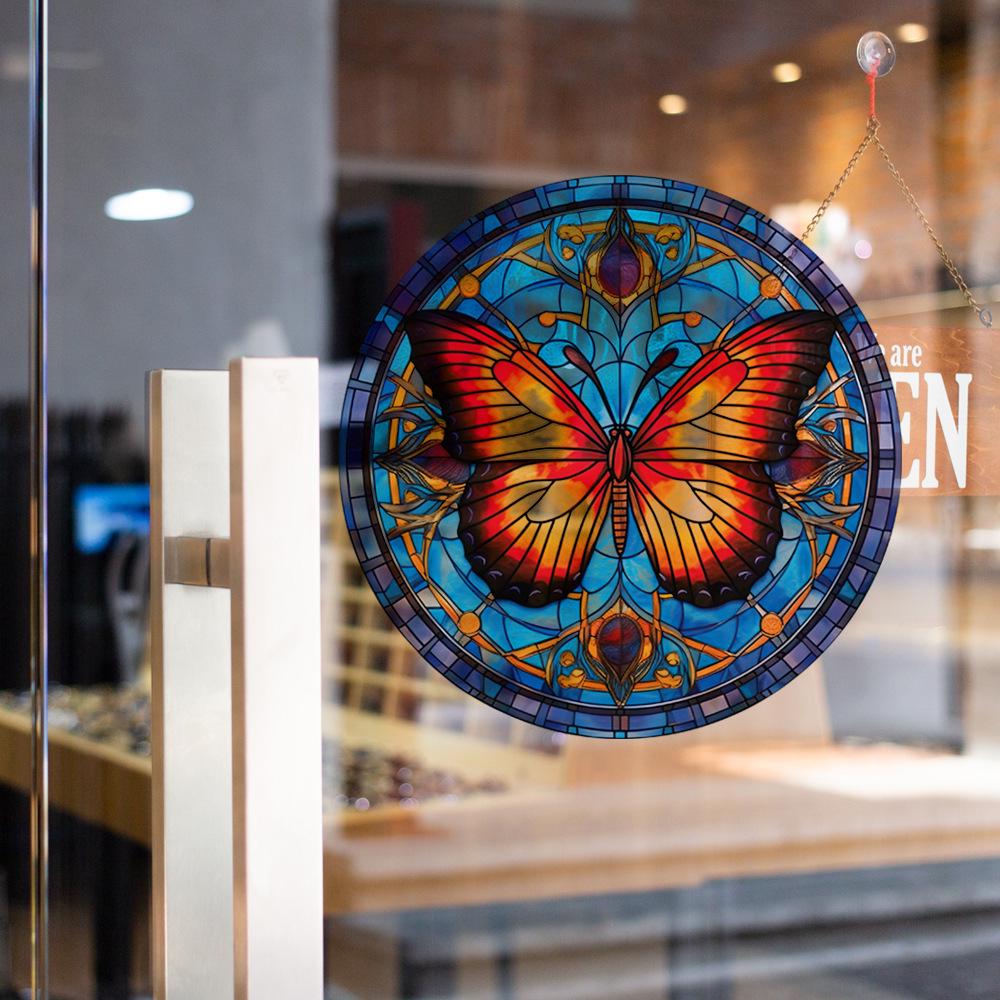 JD100-157 Anti-Collision Hummingbird & Butterfly Window Sticker - Colored Static PVC Film