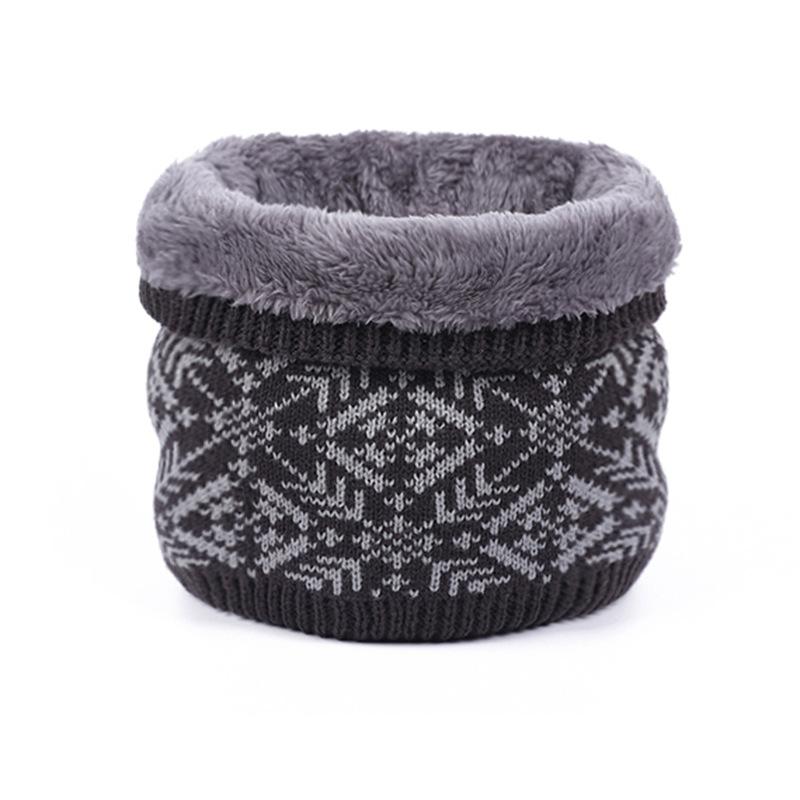 Winter Versatile Wool Neck Protector Neck Cover Women's Thickened Snowflake Knitted Scarf Cold-proof and Warm Scarf Men
