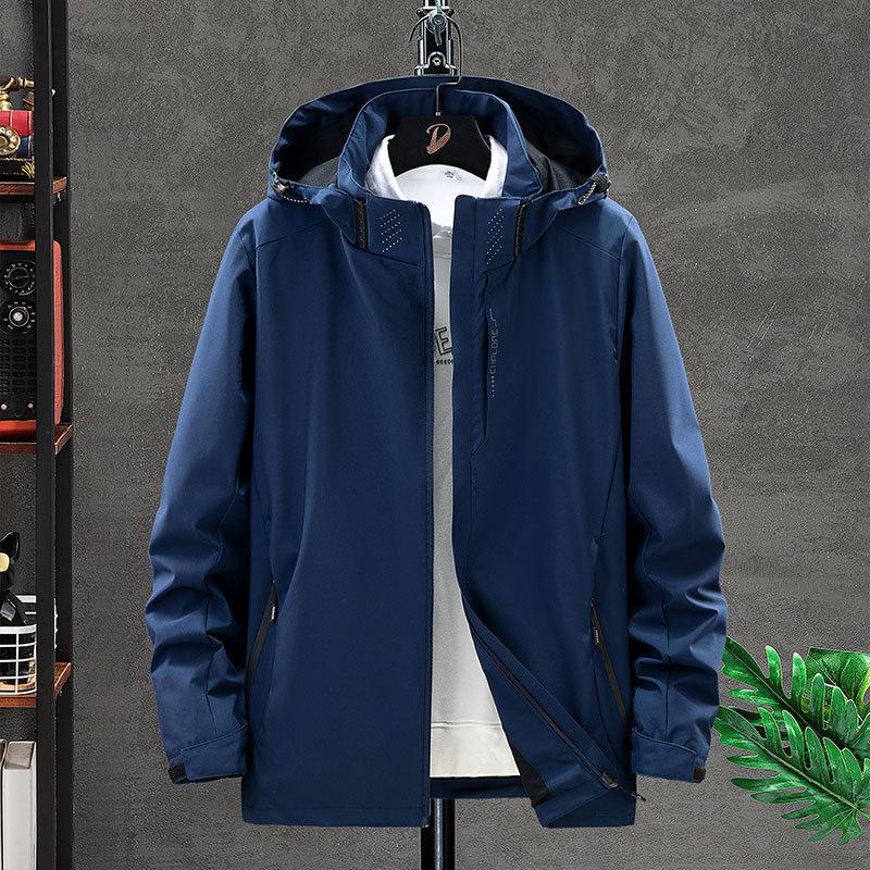 Shock Jacket Single-layer Hooded Solid Color Waterproof Women's Thin Single-stroke Windproof Jacket Men's Three-proof Mountaineering Suit