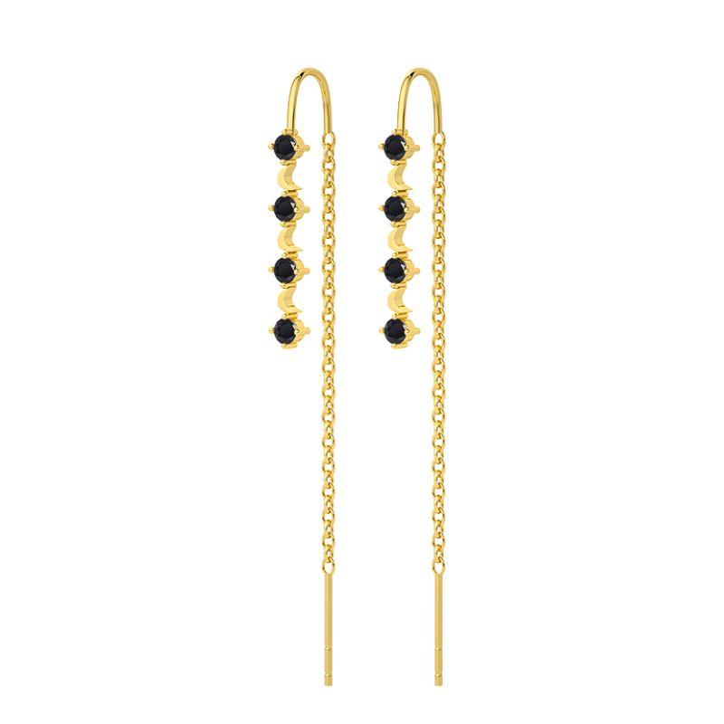 925 Silver Needle Luxury Long Chain Tassel Crystal Stud Earrings For Women Exquisite Pendant Gold Earrings Fine Jewelry