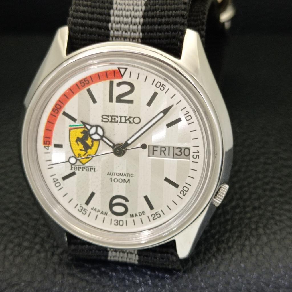 Seiko AUTOMATISCHE VINTAGE JAPAN 7009A HERREN UHR FERRARI ZIFFERBLATT a700500-5 R203-a700500