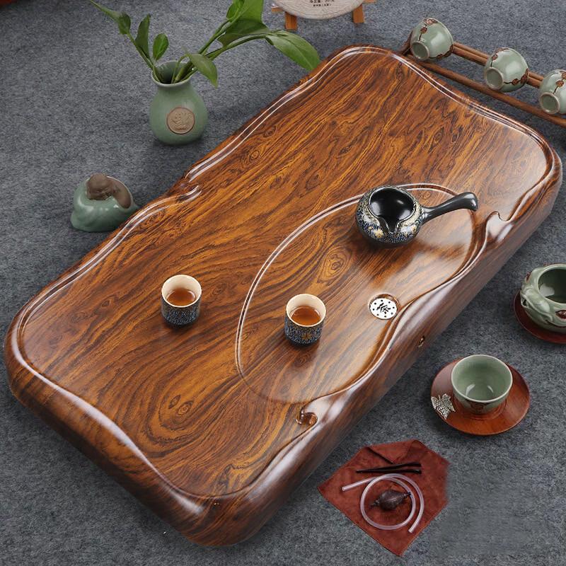 Handun Ebony Wood Tea Tray with Chicken Wing Pattern