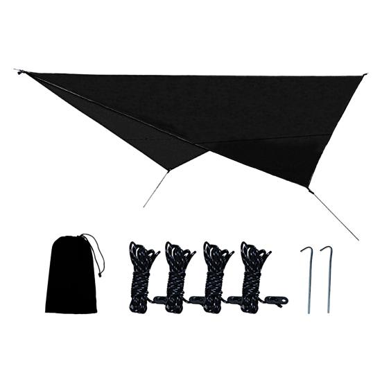 

1 комплект, безопасный навес для улицы, водонепроницаемая, большая, устойчивая к УФ-излучению, устойчивая к разрыву, солнцезащитная палатка с серебряным покрытием для кемпинга чёрный