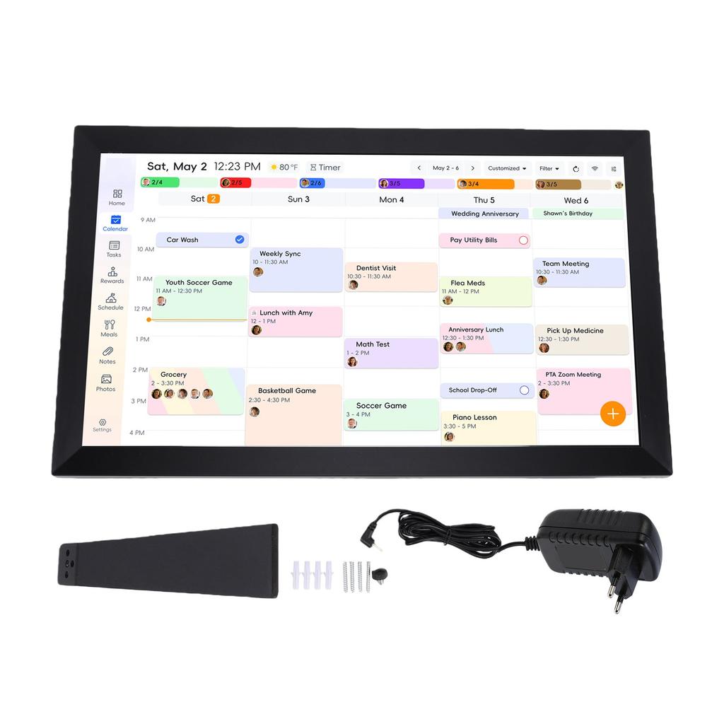 21.5 Inch Smart Digital Calendar Wall Mounted Touch Screen 32GB Home Interactive Calendar Weather Reminder Photo Frame