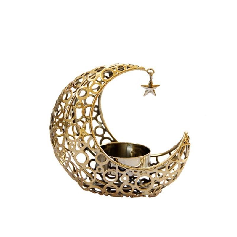 1-5PCS Elegant Metal Moon Candle Holder Romantic Wedding and Christmas Table Decor Modern Luxury Independent Tea Light Stand