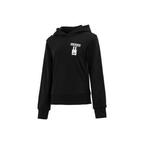 adidas Originals sports pullover hoodie long-sleeve sweatshirt for women, black M