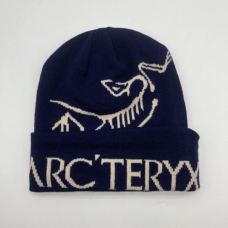 Mei Letter knitted hat, European and American autumn and winter dinosaur pattern thermal pullover hat