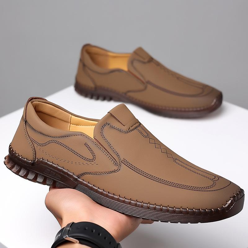 Handmade On-line Leather Shoes Men's New Casual Shoes Soft Soled Driving Shoes a Pedal Trend Lazy Breathable Shoes Men