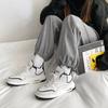 Winter Black and White Retro Basketball Sneakers for Men and Women Couples Cushioned Soft-soled Running Shoes