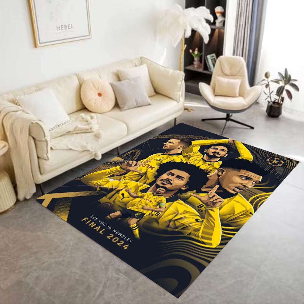 Bvb Football Team Area Rug Suitable For Balcony Dining Room Bedrooms Playrooms Antislip Rug Anime Office Decor Perfect Birthdaychristmas Gift Idea