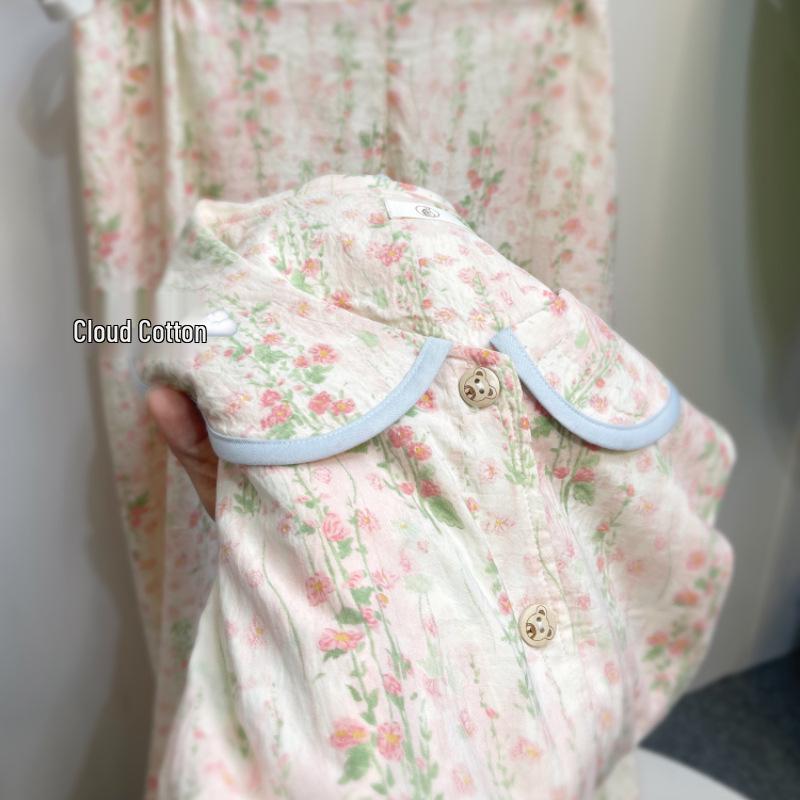 

Хлопковая пижама для беременных Bear Cloud с вкладышами для груди для весны и осени - Идеально подходит для послеродового периода и летнего грудного вскармливания 4XL [Recommended 190-220 Jin]