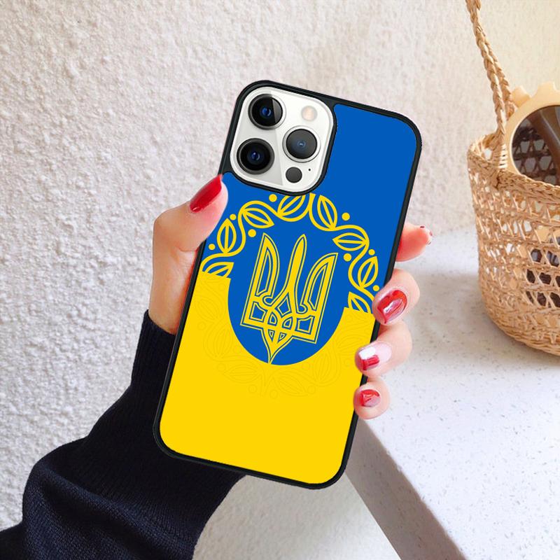 Love Sign with Flag of U-kraine Ukrainian Phone Case Cover For iPhone 17 Air 16 15 14 12 13 Pro Max Plus Fundas