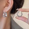 Korean Simple Ring Texture Design Earrings Women'S Fashion Light Luxury High Sense Personalized Versatile Stud Earrings Ear Jewelry