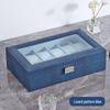 12-Slot Watch Box with Glass Lid for Dustproof Storage and Display of Mechanical Wristwatches