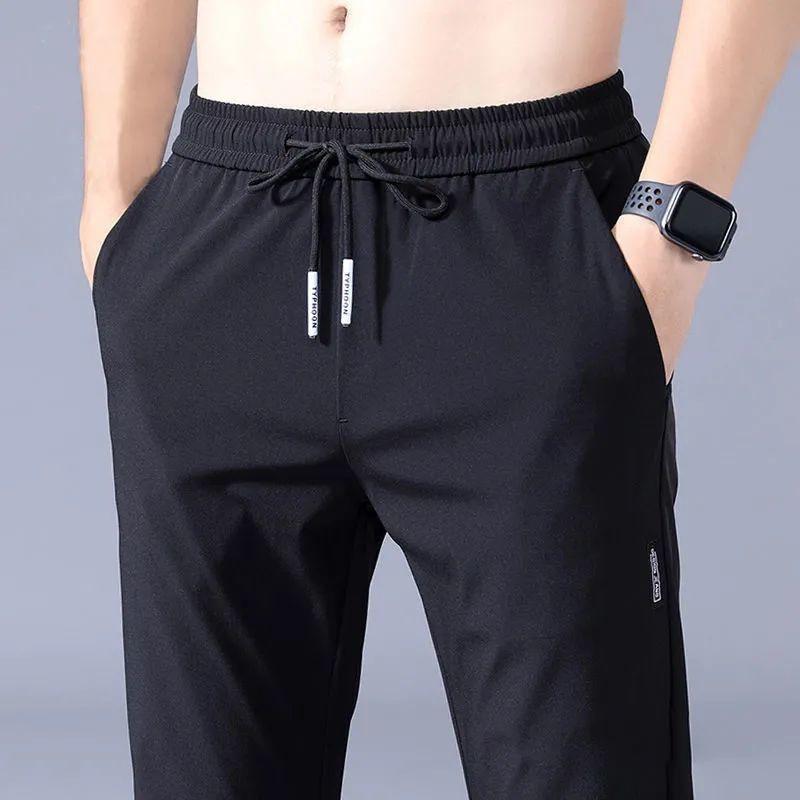 Got Now Heren Casual Broek met Trekkoord op Middelhoge Taille - Lichtgewicht, Rechte Pijp, Veelzijdig voor de Zomer XL zwart
