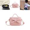 Modern Chic Children's Handbag In Pink White And Black With Adorable Bow Pattern