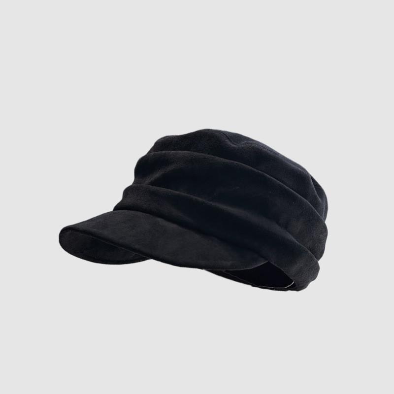 Horse Riding Hat Women Autumn Winter Faux Suede Flat Top Beret With Sun Protection For Casual Wear