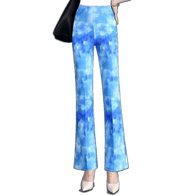 Women's 2025 Plaid Stretch Flare Pants - Slimming, Versatile, Elastic Waist, Bodycon Style for Summer