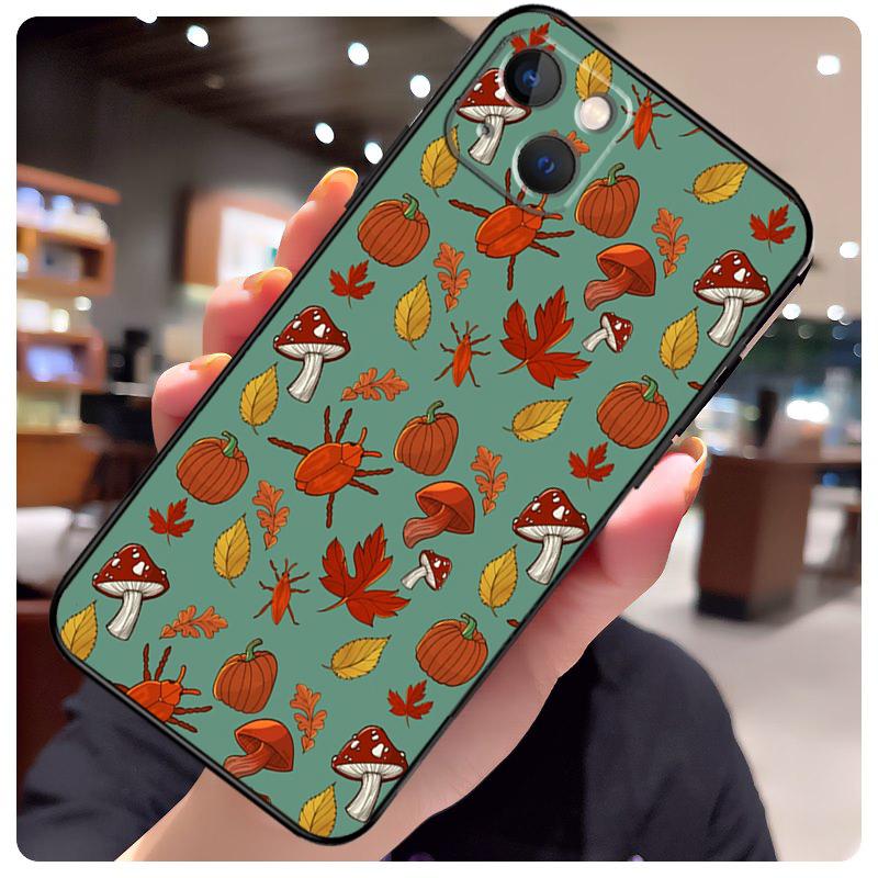 Autumn Leaves Fall Pumpkin Halloween Case For iPhone 13 14 11 12 15 Pro Max X XR XS Max 7 8 Plus SE 2020 2022 14 Plus Back Cover