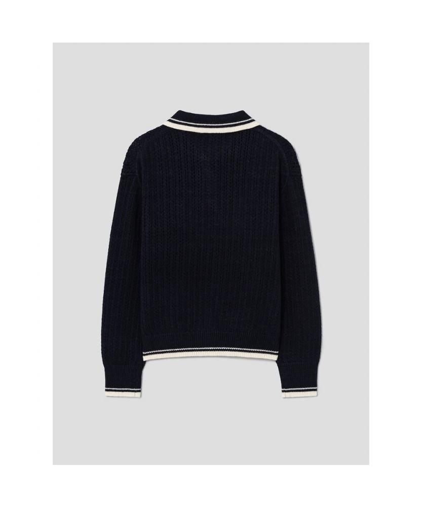 8seconds Color Block Collar Pullover Navy