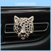 Neuer Leopard Auto-Lüftungsschlitz Parfüm Aromatherapie Clip Mit Diamant Leopardenkopf Personalisierte Auto-Innenraumdekoration