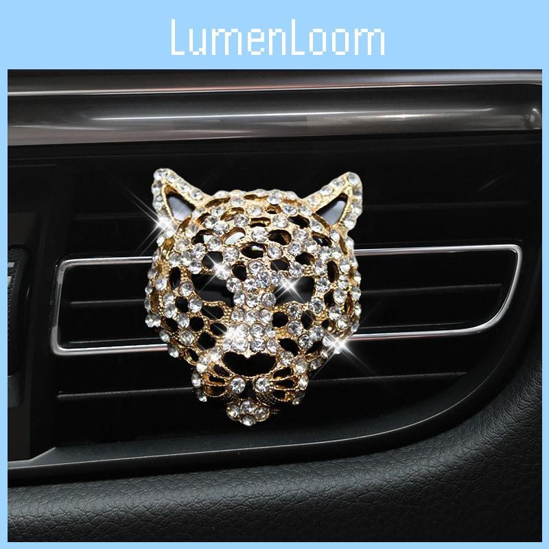 Nový Leopardí Klip do Větracího Otvoru Auta na Parfém Aromaterapii s Diamantovou Hlavou Leoparda Personalizovaná Dekorace Interiéru Auta