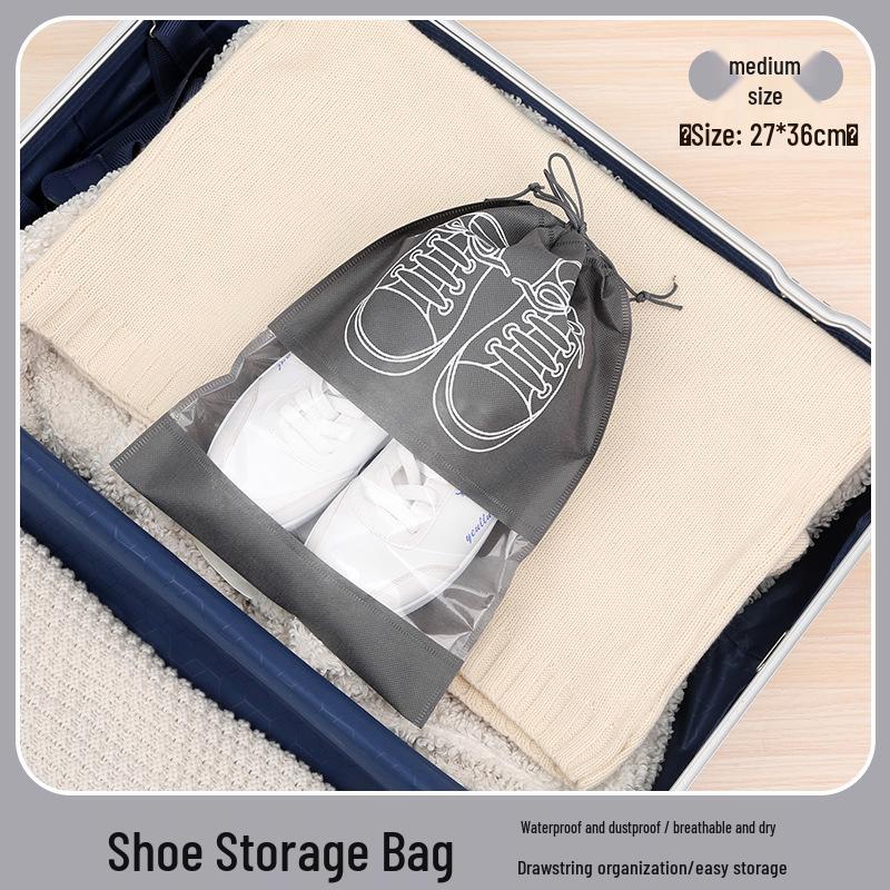 

Travel Shoe Storage Bag - Non-Woven, Dustproof & Moisture-Proof, Transparent Cover for Business Trips & Home Use