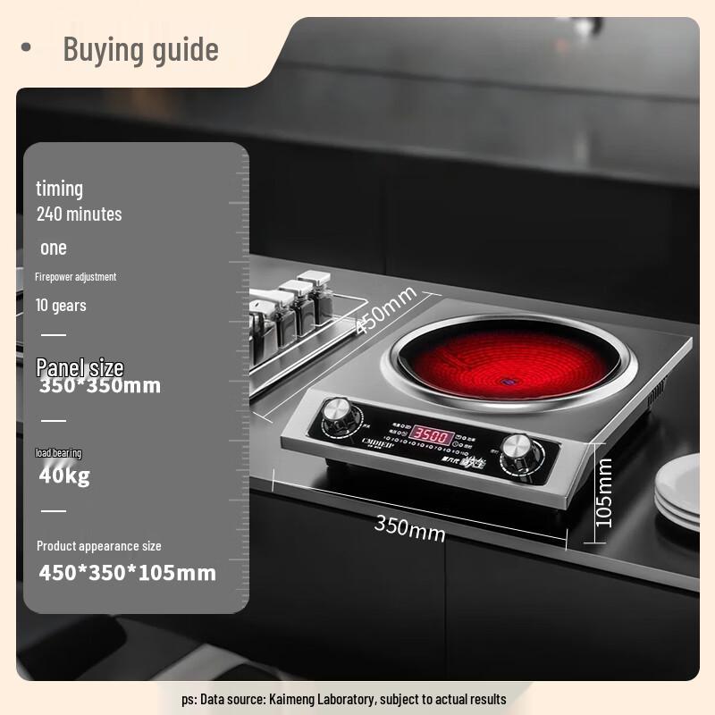 Cmdieip 3500W Commercial Concave Electric Ceramic Cooktop