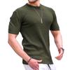 New Summer Men's Small Checkered T-shirt Round Neck Casual Half Sleeve Top Men